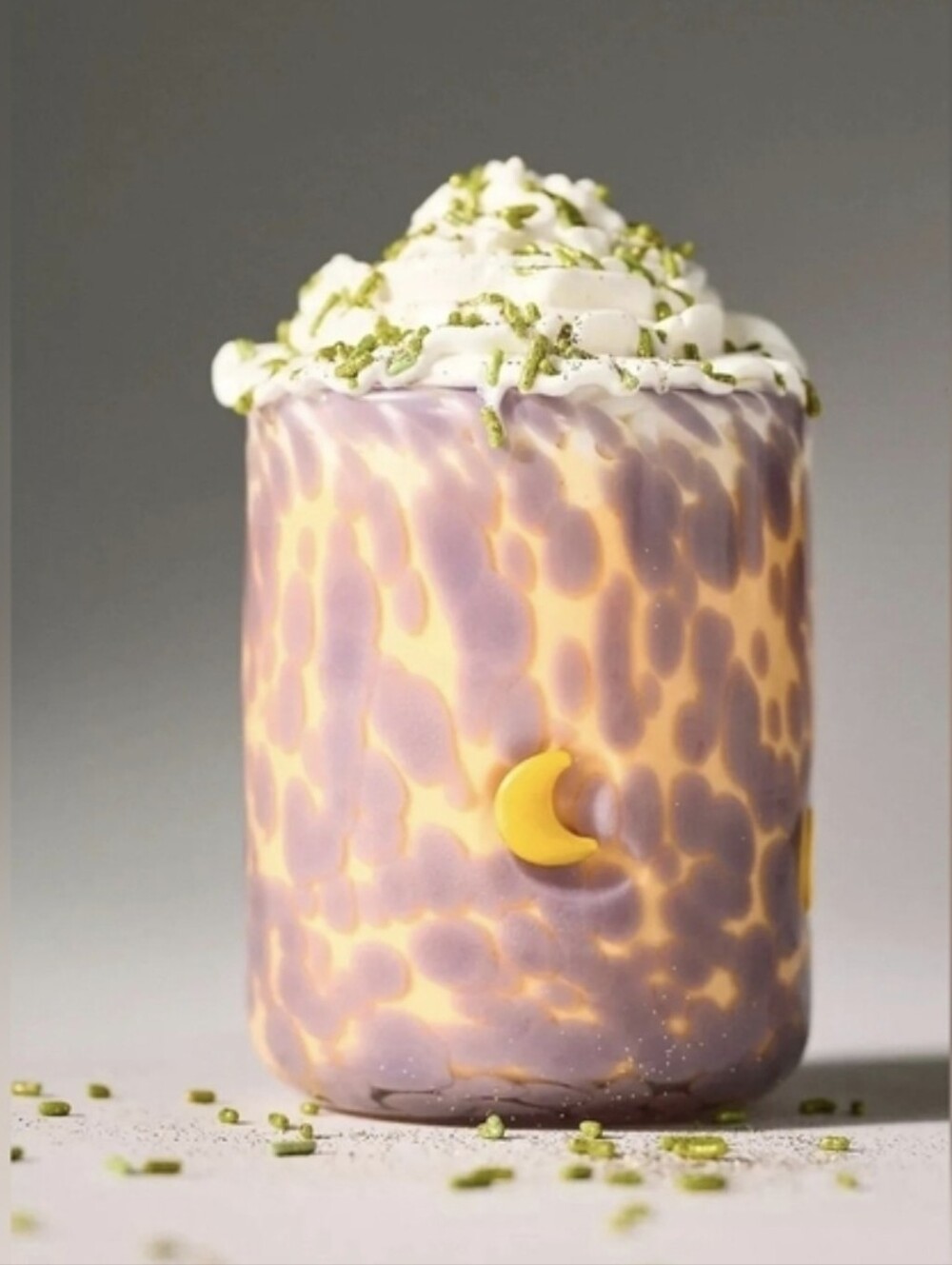 Anthropologie Purple Confetti Moon Mystic Icon Juice Glass,   NIB